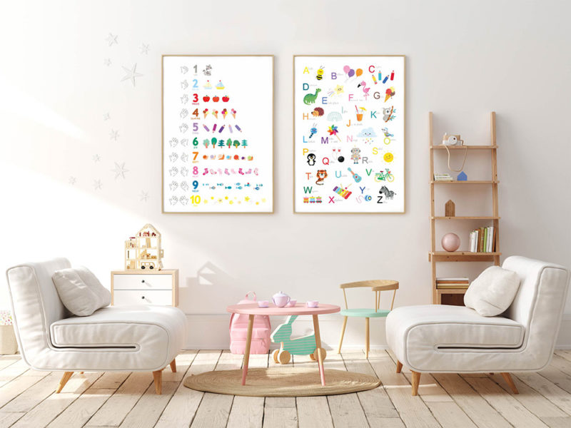 affiche les chiffres apprendre à compter décoration chambre enfant bébé école