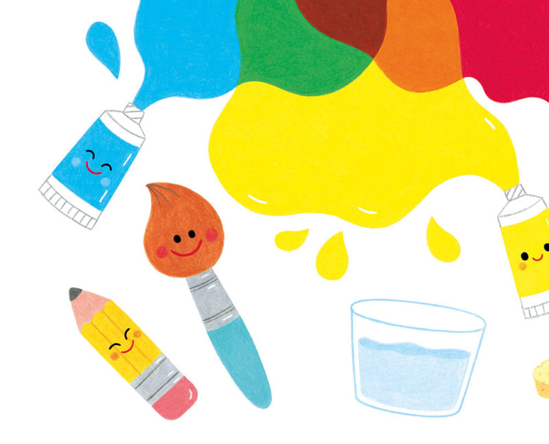 affiche décoration chambre enfant bébé atelier salle de jeu éducative apprendre mélange couleurs peinture