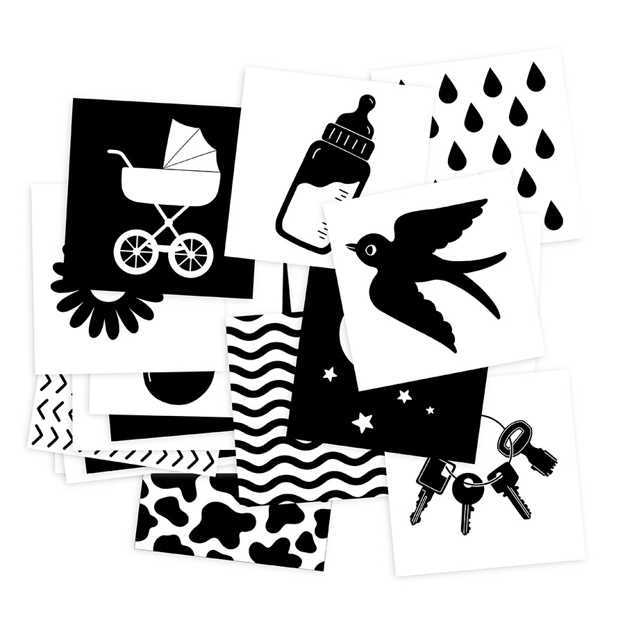 Carte Noir et Blanc Bebe Montessori,Carte Contraste Bebe,Jeux