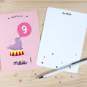 cartes étapes premiers mois bébé petits et grands progrès découvertes papeterie cadeau naissance souvenirs kit