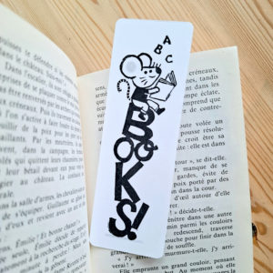 marque-page linogravure livre souris books lettres dévorer livres