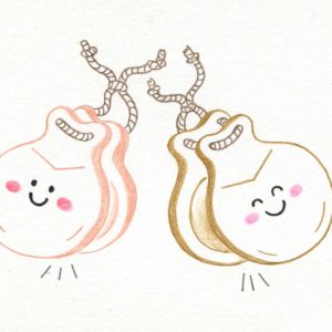 illustration originale crayons de couleur castagnettes